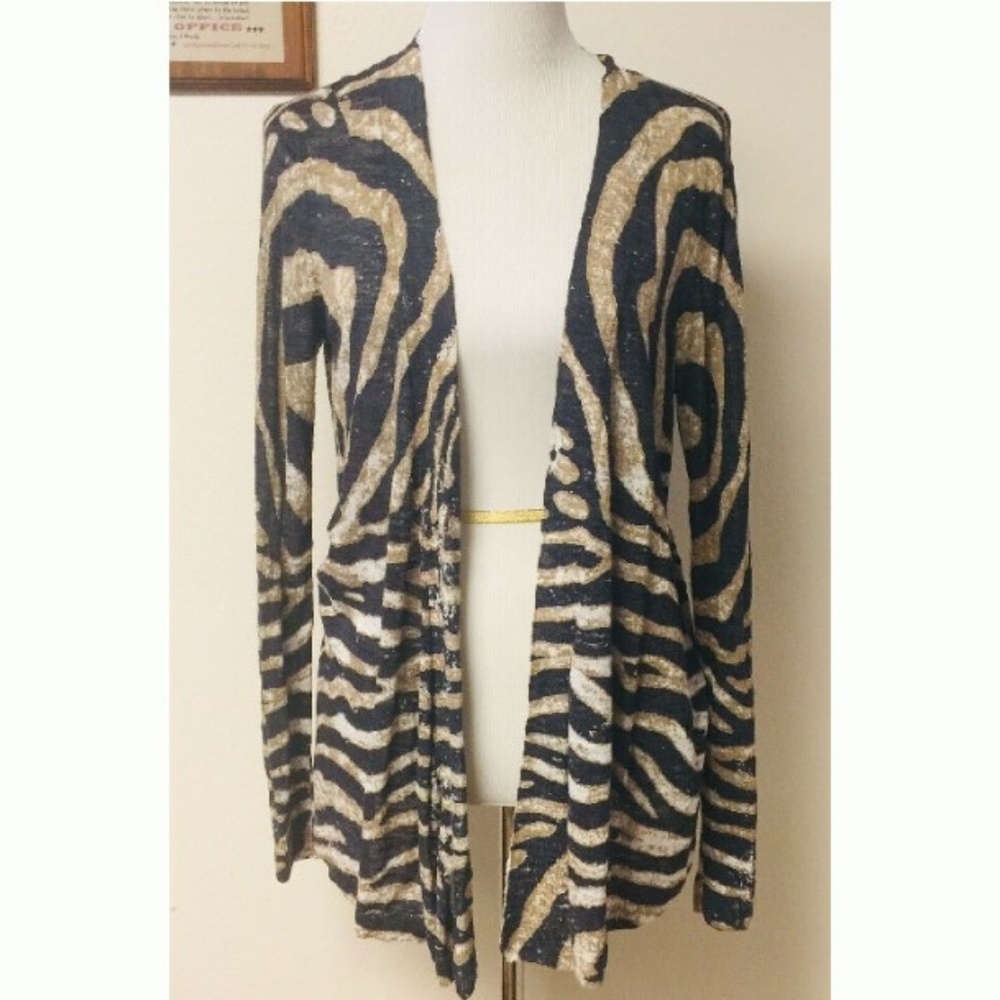Cullen Animal Print Open Cardigan Size Medium